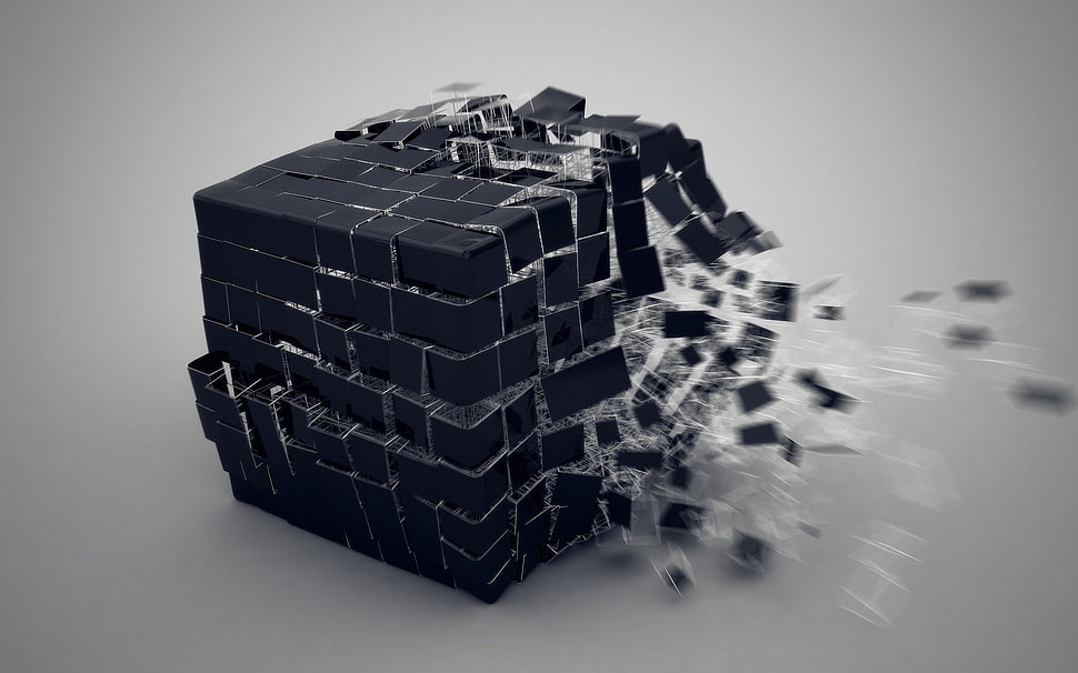 black bricks HD wallpaper