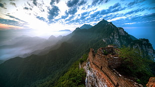 Great Wall of China, nature, landscape, mountains, clouds