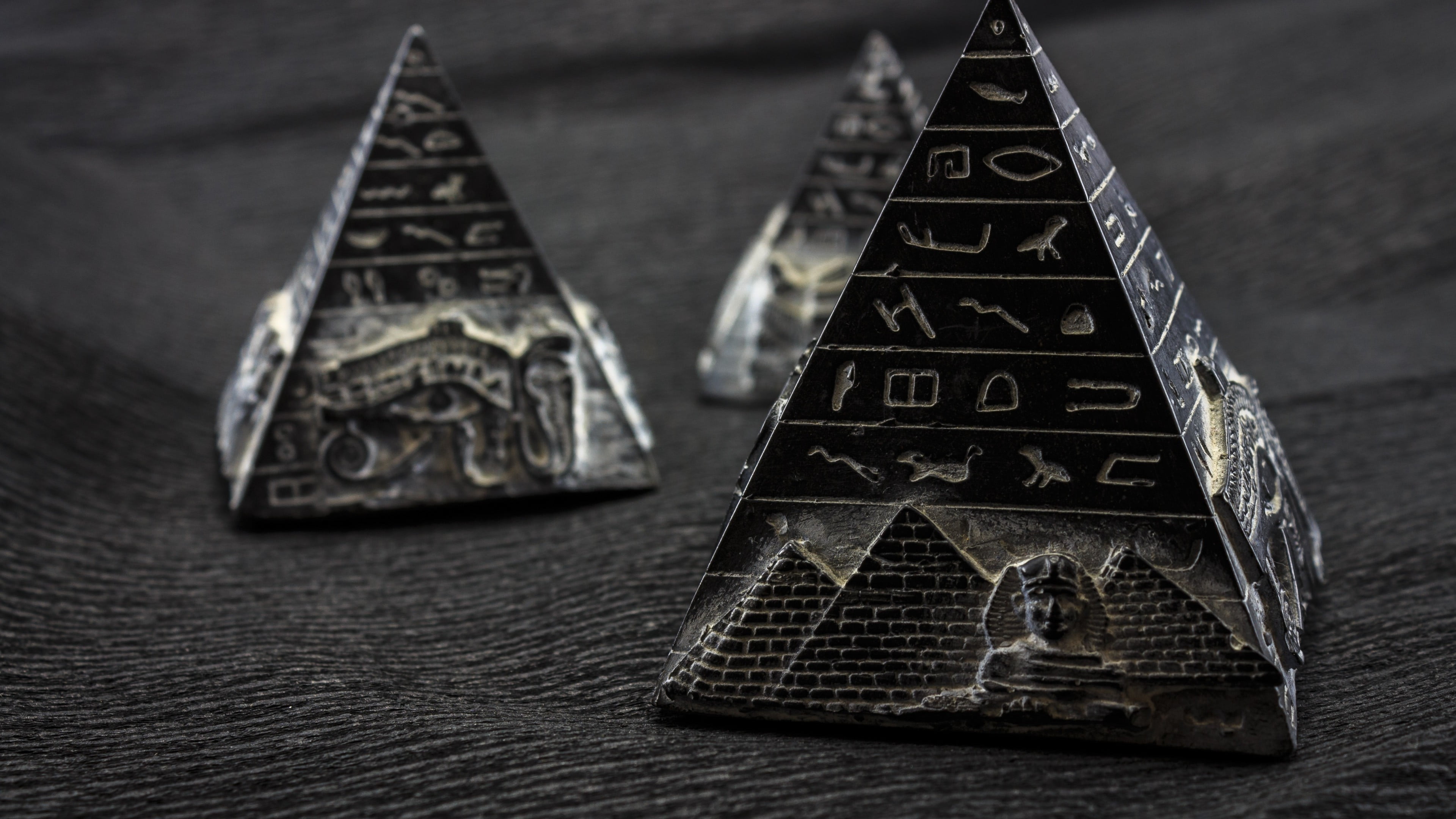 Black And White Wooden Table Pyramid Hieroglyphs Hd Wallpaper Images, Photos, Reviews