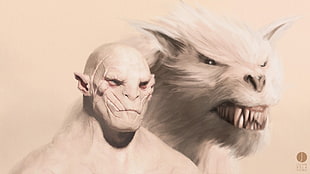 devil and white wolf, The Hobbit, Azog the Defiler, movies