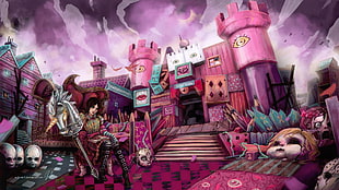 pink and purple plastic toy set, artwork, American McGee's Alice, Alice: Madness Returns
