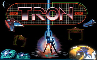 Tron game graphic poster, Tron, movies