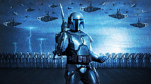 Star Wars character illustration, Star Wars, Jango Fett, Star Wars: Episode II - Attack of the Clones, Mandalorians HD wallpaper