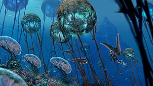 Subnautica digital wallpaper, Subnautica, screenshot, underwater