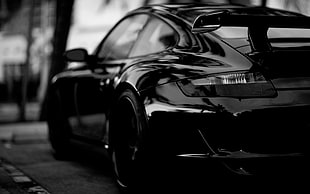black Porsche 911 grayscale photo, Porsche, Porsche 911 GT3 RS, Porsche 911 GT3, monochrome HD wallpaper