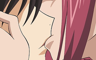 two anime character, Code Geass, kissing