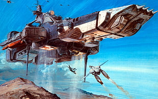 spaceship illustration, anime, Robotech, SDF Macross HD wallpaper