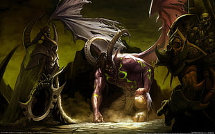 Warcraft characters illustration, fantasy art, digital art, World of Warcraft, Illidan Stormrage