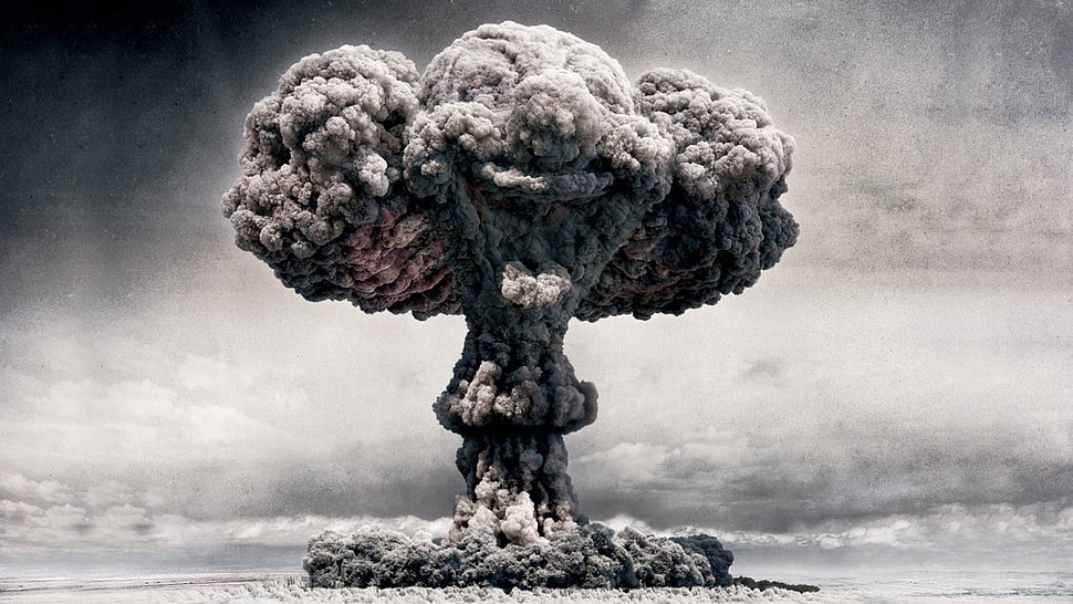 nuclear explosion digital wallpaper, fantasy art, nuclear HD wallpaper