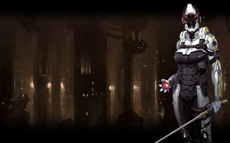 black and white action figure HD wallpaper