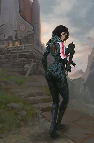 female game character wallpaper, fantasy art, futuristic, Mass Effect HD wallpaper
