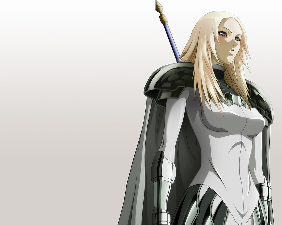 blonde haired Female knight anime HD wallpaper