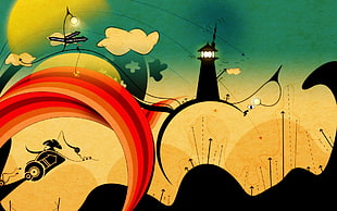 multicolored digital wallpaper