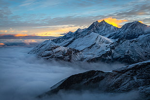snow-capped mountain, Alps, mountain, winter