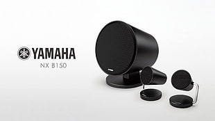black and gray Bose speaker, hardware, Yamaha, speakers, dark