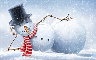 reclining snowman, Christmas, New Year, snowmen, humor HD wallpaper