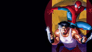 Marvel Logan and Spider-Man illustration HD wallpaper