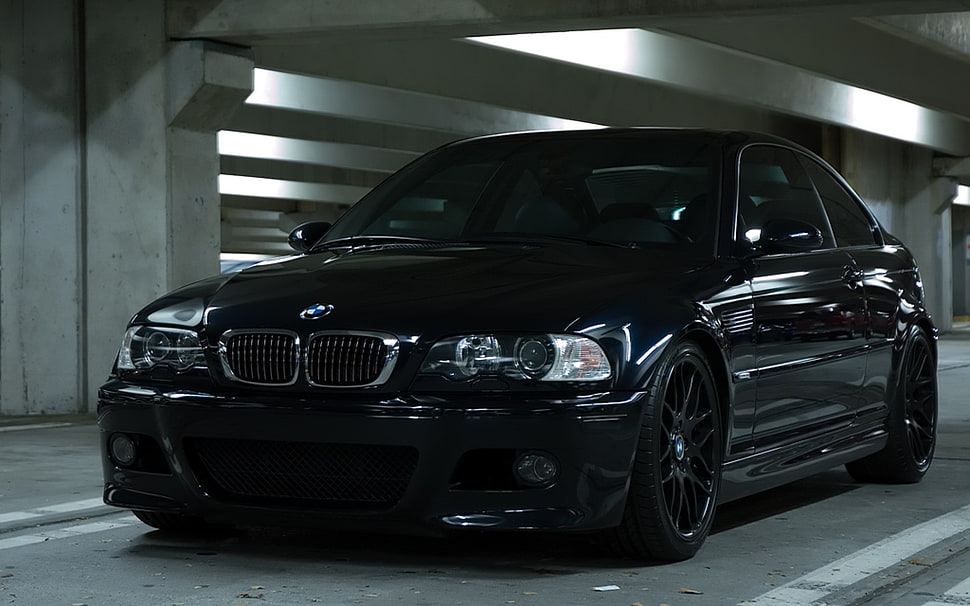 black BMW coupe, E-46, BMW M3 , BMW, black cars HD wallpaper