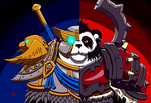 panda and eagle graphic illustration