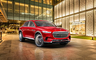 red sedan, Vision Mercedes-Maybach Ultimate Luxury, electric cars, 4k