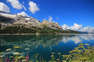 landscape photo of mountain and lake during daytime