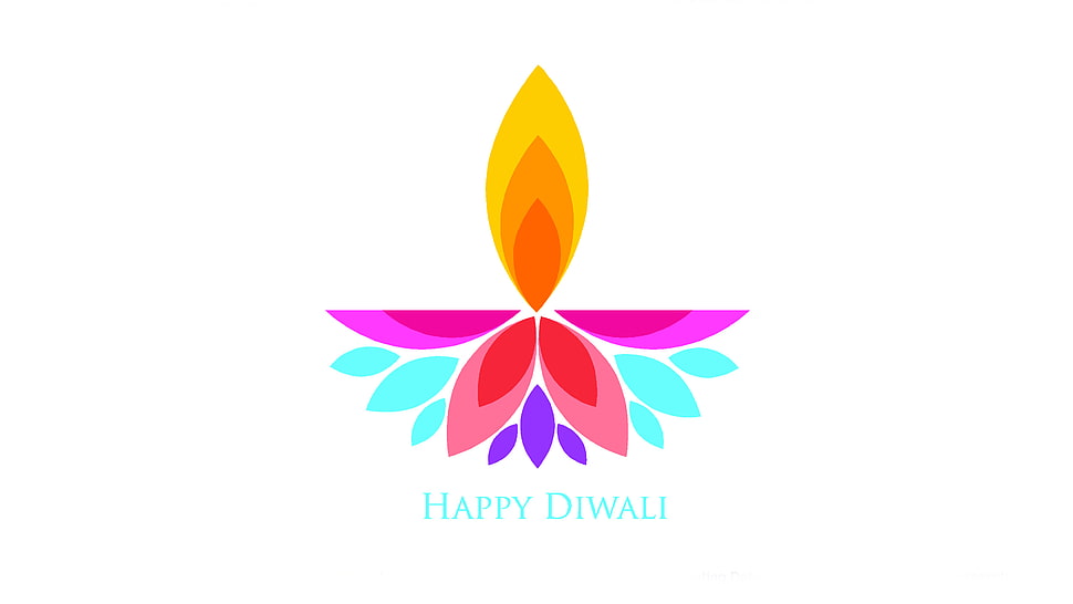 multicolored Happy Diwali logo HD wallpaper