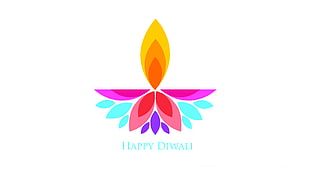 multicolored Happy Diwali logo HD wallpaper
