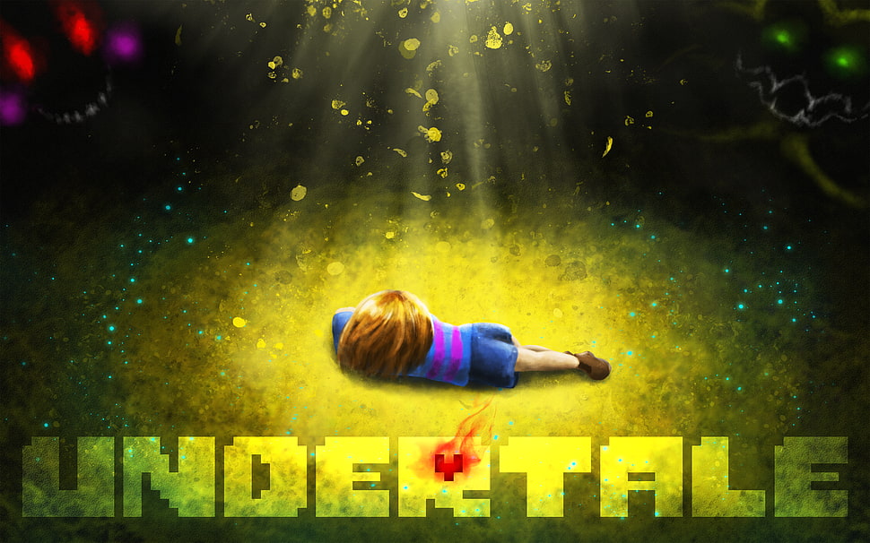 undertale advertisement, Undertale, artwork, heart, grass HD wallpaper