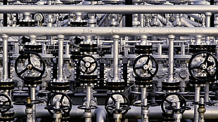 gray and black metal industrial machine, industrial, pattern