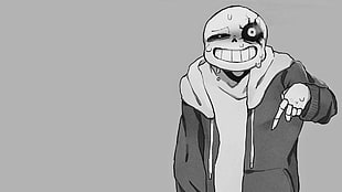 monster illustration, Undertale, Sans, simple background