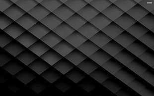 quilted black digital wallpaper, abstract, monochrome