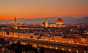 Florence Cathedral, photography, Florence, Italy, sunset HD wallpaper