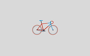 red and blue bicycle illustration