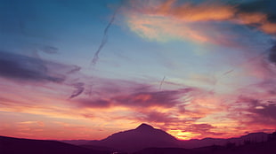 golden hour, mountains, nature HD wallpaper