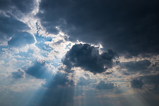 white and blue cloudy sky