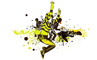 yellow and black graphic artwork