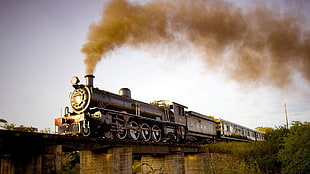 steam train photo, nature, train HD wallpaper