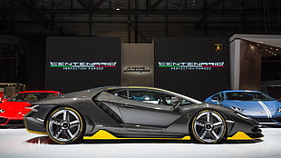 black luxury car, Lamborghini, Lamborghini Centenario LP770-4, Super Car , exotic