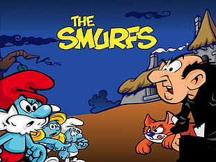 The Smurfs graphic poster, smurfs, cartoon, Gargamel