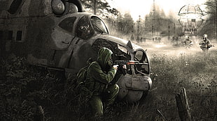 soldier wallpaper, apocalyptic, gas masks, Ukraine, S.T.A.L.K.E.R. HD wallpaper