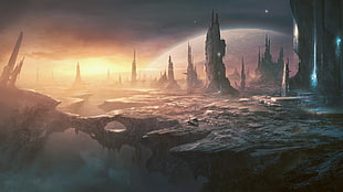 sci-fi alien planet wallpaper, stellaris, alien world HD wallpaper