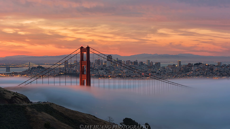 Golden Gate bridge, San Francisco, cityscape, sky, Golden Gate Bridge HD wallpaper