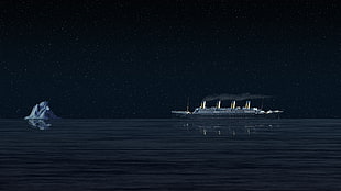 Titanic, Titanic, night, ship, history