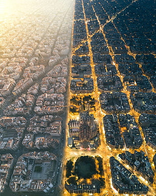 aerial photo of buildings, architecture, building, cityscape, Barcelona