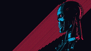 Terminator illustration, artwork, Terminator, cyborg, movies