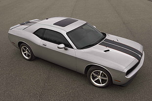 silver Chevrolet Camaro, car, muscle cars, Dodge Challenger Hellcat