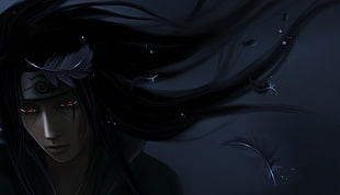 Sasuke with black falling feather sketch
