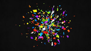 multicolored confetti, digital art HD wallpaper