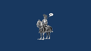 knight riding horse illustration, minimalism, Monty Python and the Holy Grail, Monty Python, movies