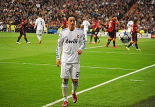 men's white soccer uniform, soccer, Mesut Ozil, Real Madrid, sport 